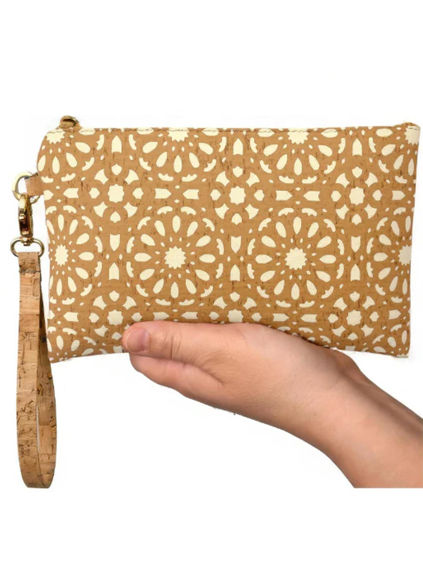 Simple Wristlet - Medium - Cream Mandala