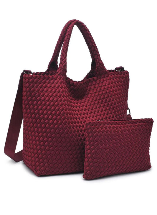 Sol & Selene Sol & Selene - Sky's The Limit - Medium  Tote - Wine available at The Good Life Boutique