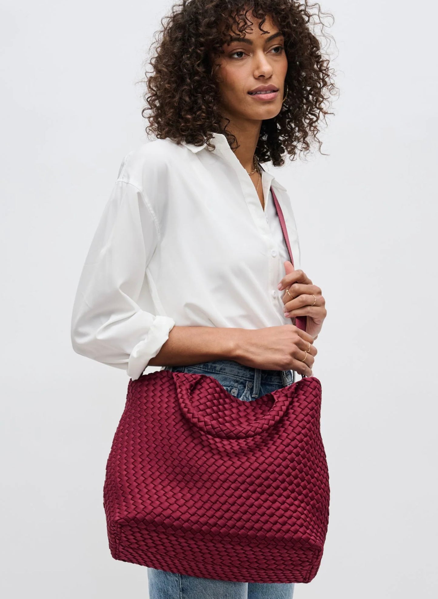 Sol & Selene Sol & Selene - Sky's The Limit - Medium  Tote - Wine available at The Good Life Boutique