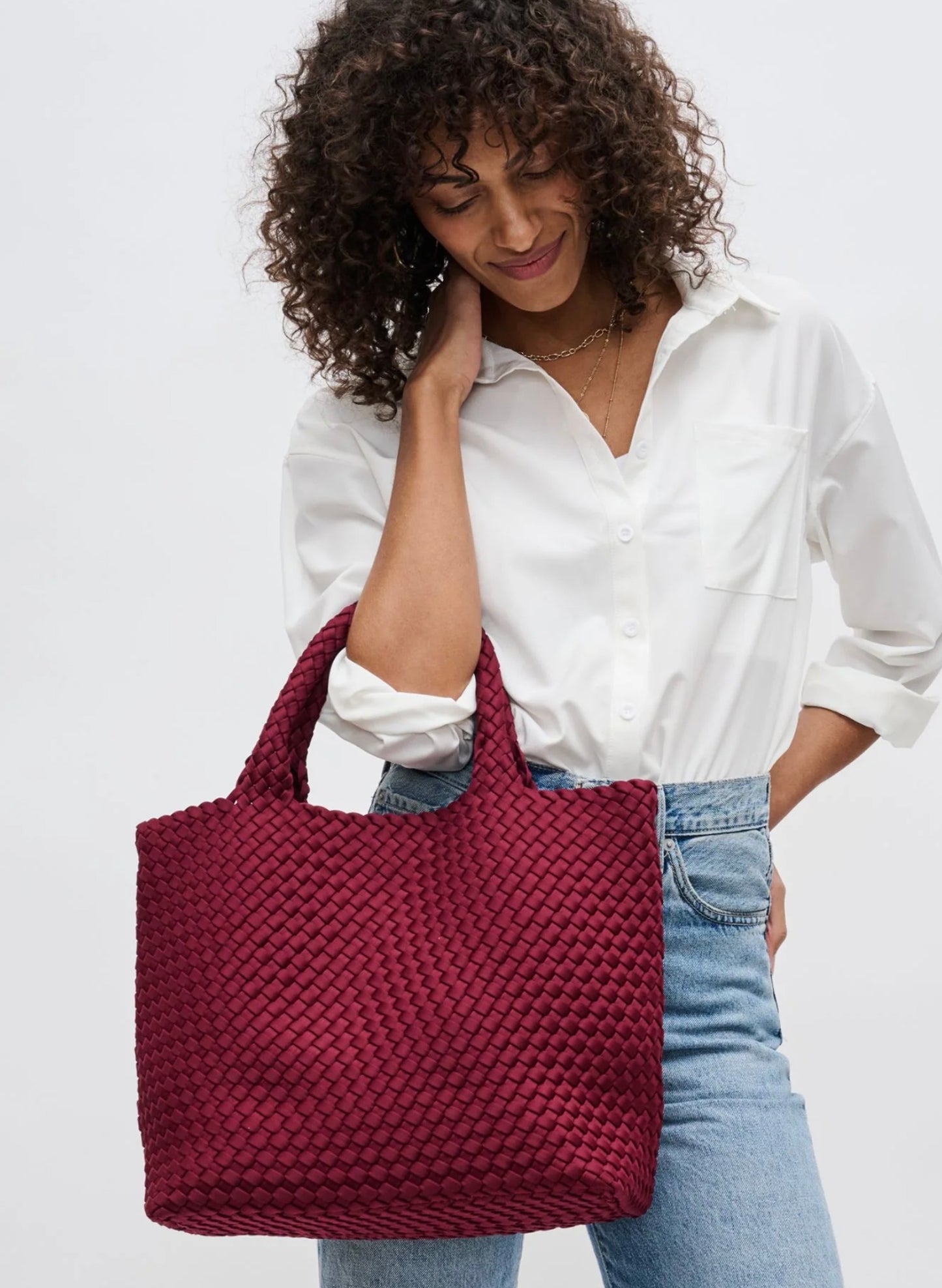 Sol & Selene Sol & Selene - Sky's The Limit - Medium  Tote - Wine available at The Good Life Boutique