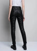 Picadilly Fashions Picadilly Slim-Leg Printed Faux Leather Pant w/Pockets - Black available at The Good Life Boutique