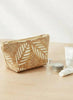 Small Cork Zipper Pouch - Cream Palm