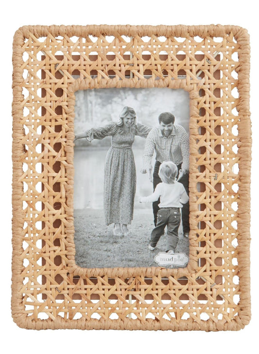 Mud Pie Small Woven Cane Frame available at The Good Life Boutique