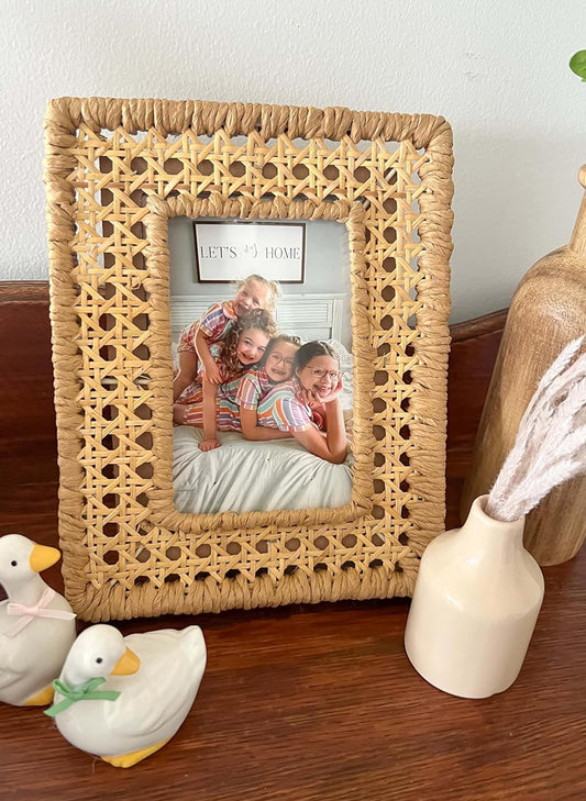 Mud Pie Small Woven Cane Frame available at The Good Life Boutique