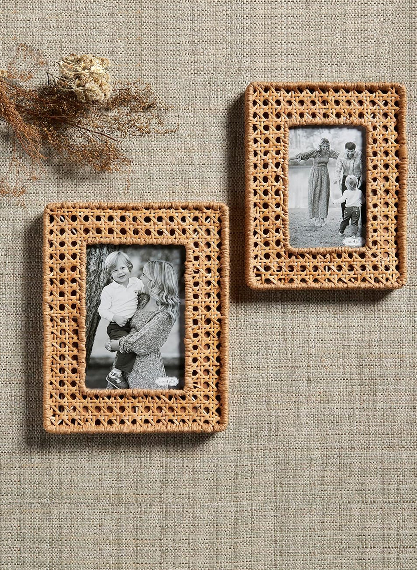Mud Pie Small Woven Cane Frame available at The Good Life Boutique