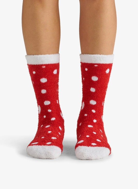 Snow Balls Fuzzy Socks - Red