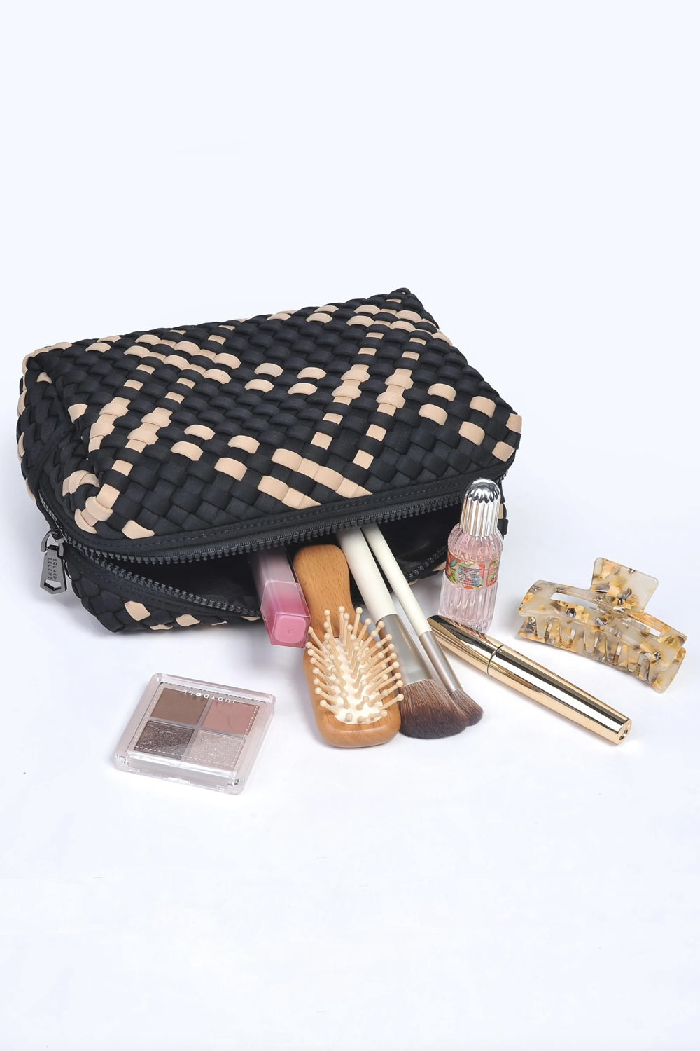 Sol & Selene - Altitude - Woven Neoprene Cosmetic Pouch - Black Nude