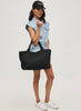 Sol & Selene Sol & Selene - Sky's The Limit - Large Laced Up Eco-Edition Tote - Black available at The Good Life Boutique