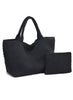 Sol & Selene Sol & Selene - Sky's The Limit - Large Laced Up Eco-Edition Tote - Black available at The Good Life Boutique
