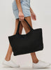 Sol & Selene Sol & Selene - Sky's The Limit - Large Laced Up Eco-Edition Tote - Black available at The Good Life Boutique