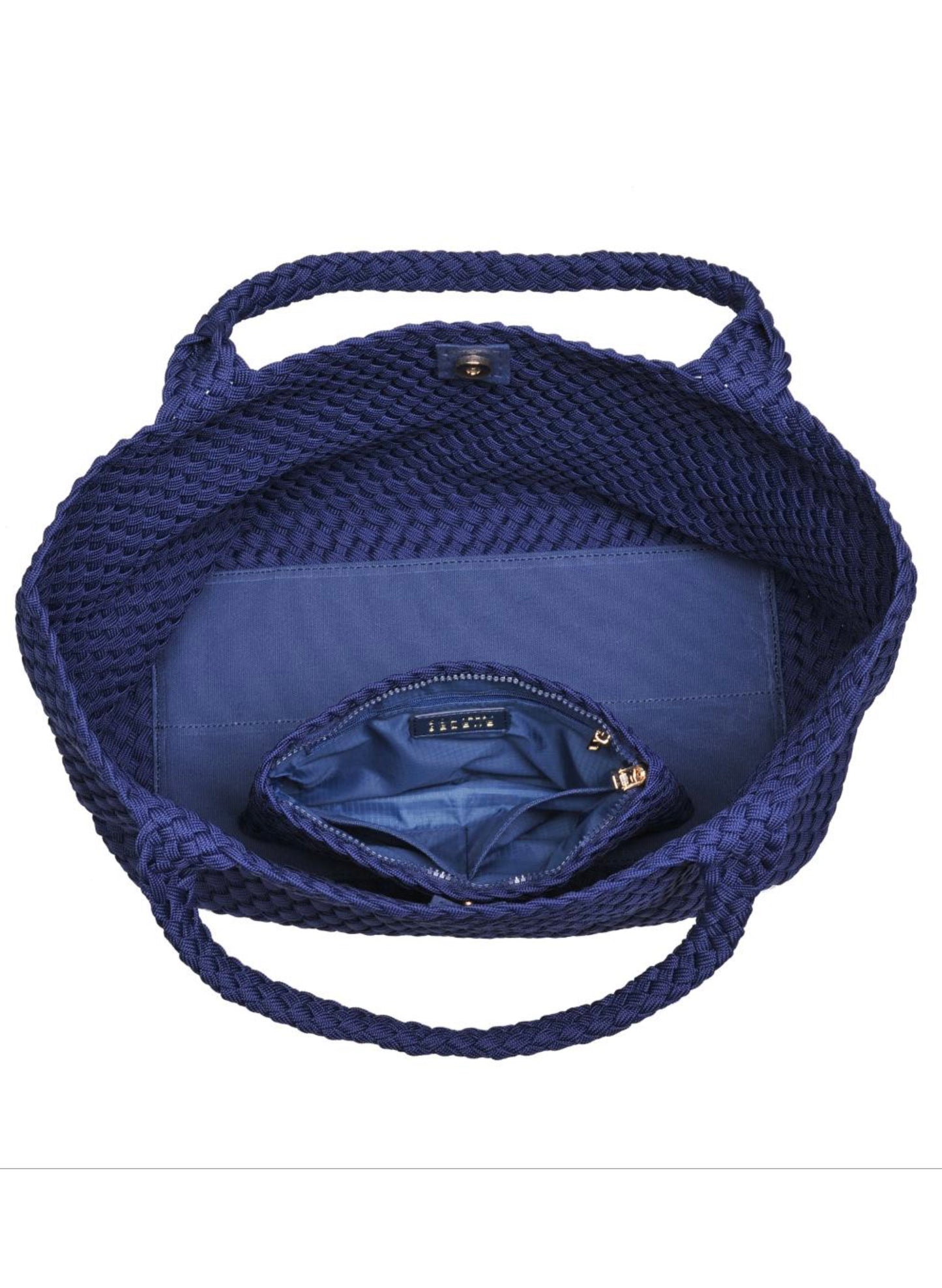 Sol & Selene Sol & Selene - Sky's The Limit - Large Laced Up Eco-Edition Tote - Navy available at The Good Life Boutique