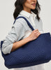 Sol & Selene Sol & Selene - Sky's The Limit - Large Laced Up Eco-Edition Tote - Navy available at The Good Life Boutique
