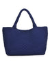 Sol & Selene Sol & Selene - Sky's The Limit - Large Laced Up Eco-Edition Tote - Navy available at The Good Life Boutique