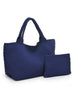 Sol & Selene Sol & Selene - Sky's The Limit - Large Laced Up Eco-Edition Tote - Navy available at The Good Life Boutique