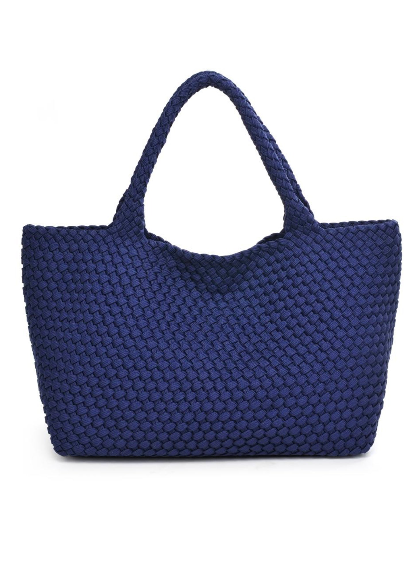 Sol & Selene Sol & Selene - Sky's The Limit - Large Laced Up Eco-Edition Tote - Navy available at The Good Life Boutique