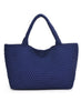 Sol & Selene Sol & Selene - Sky's The Limit - Large Laced Up Eco-Edition Tote - Navy available at The Good Life Boutique