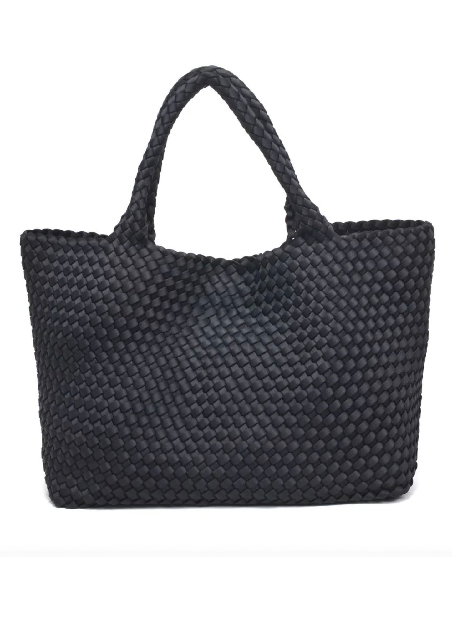 Sol & Selene Sol & Selene - Sky's The Limit - Large Woven Neoprene Tote - Black available at The Good Life Boutique