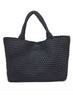 Sol & Selene Sol & Selene - Sky's The Limit - Large Woven Neoprene Tote - Black available at The Good Life Boutique
