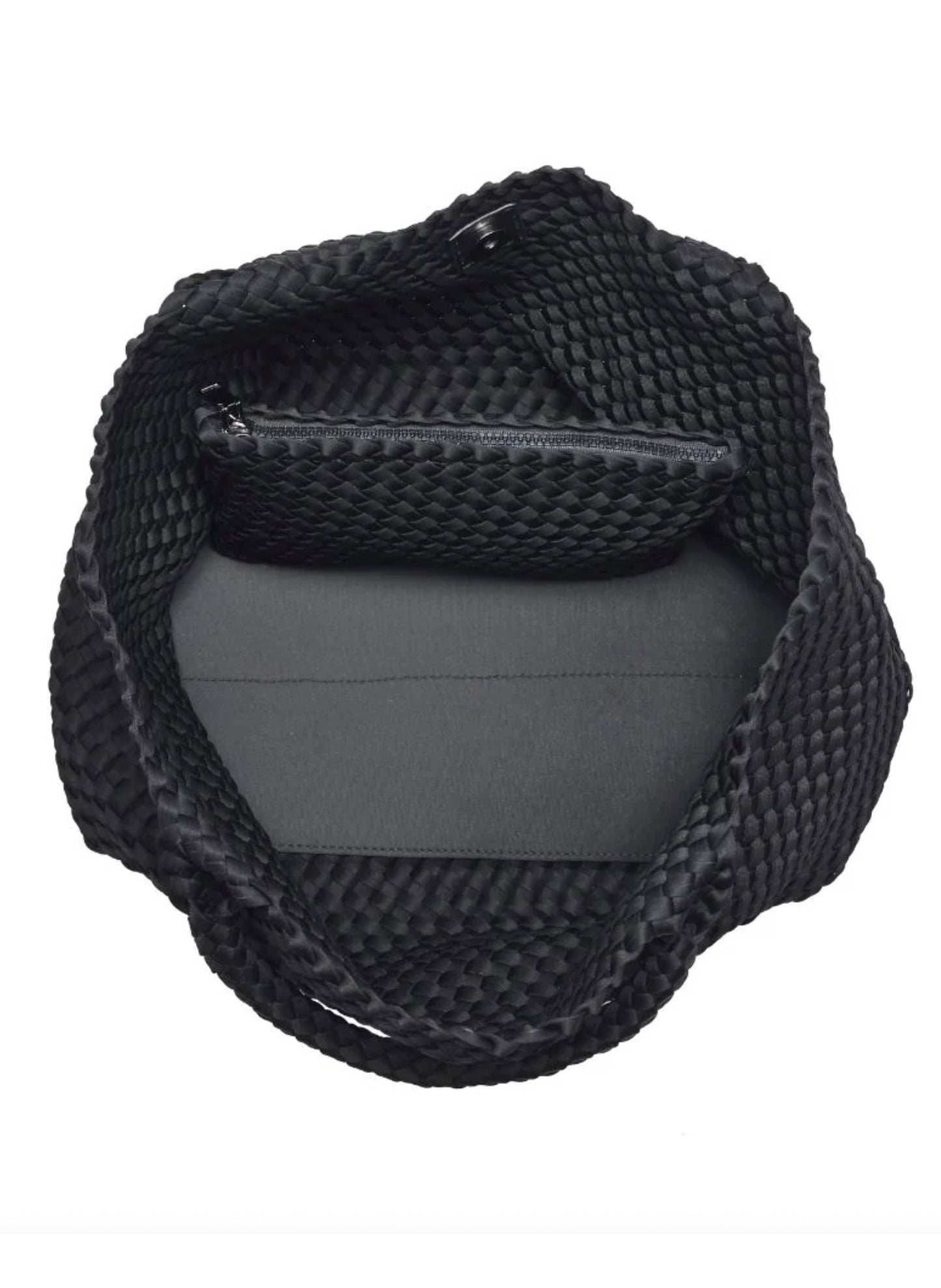 Sol & Selene Sol & Selene - Sky's The Limit - Large Woven Neoprene Tote - Black available at The Good Life Boutique