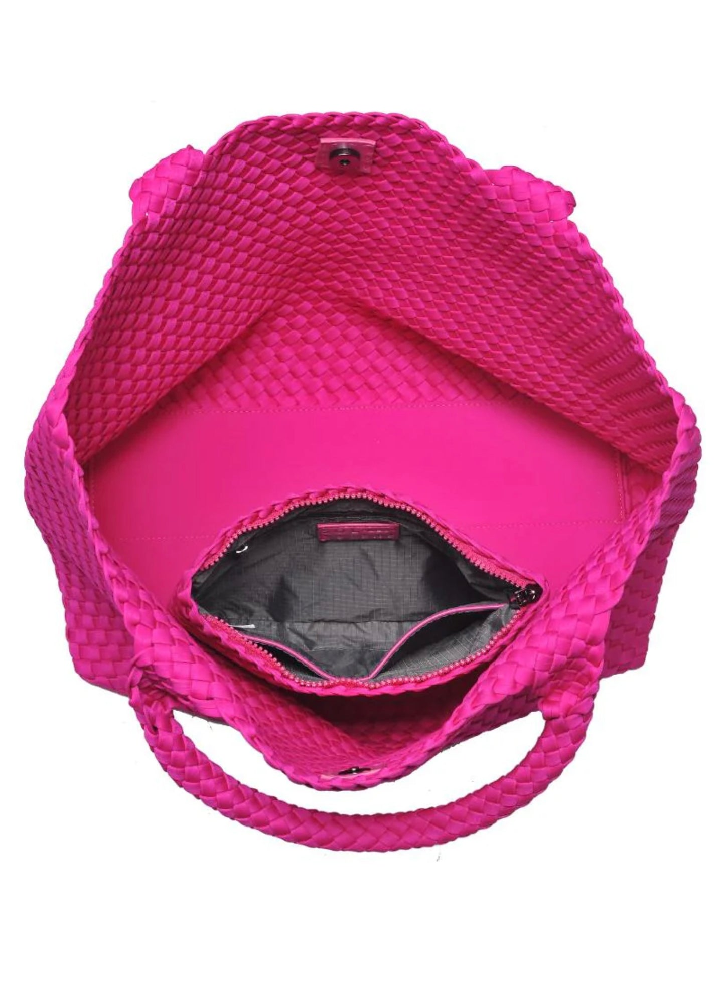 Sol & Selene Sol & Selene - Sky's The Limit - Large Woven Neoprene Tote - Fuchsia available at The Good Life Boutique