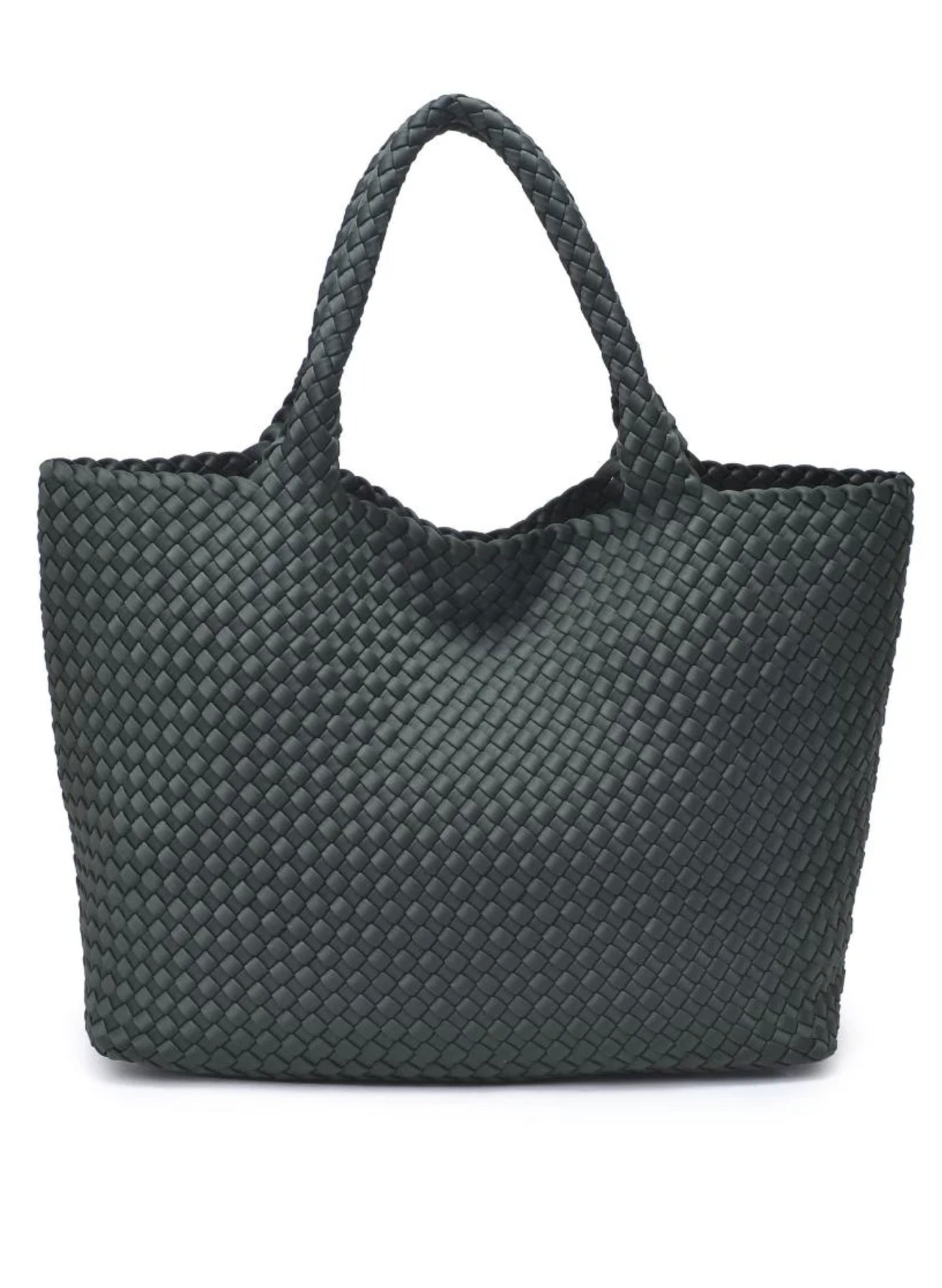 Sol & Selene Sol & Selene - Sky's The Limit - Large Woven Neoprene Tote - Olive available at The Good Life Boutique