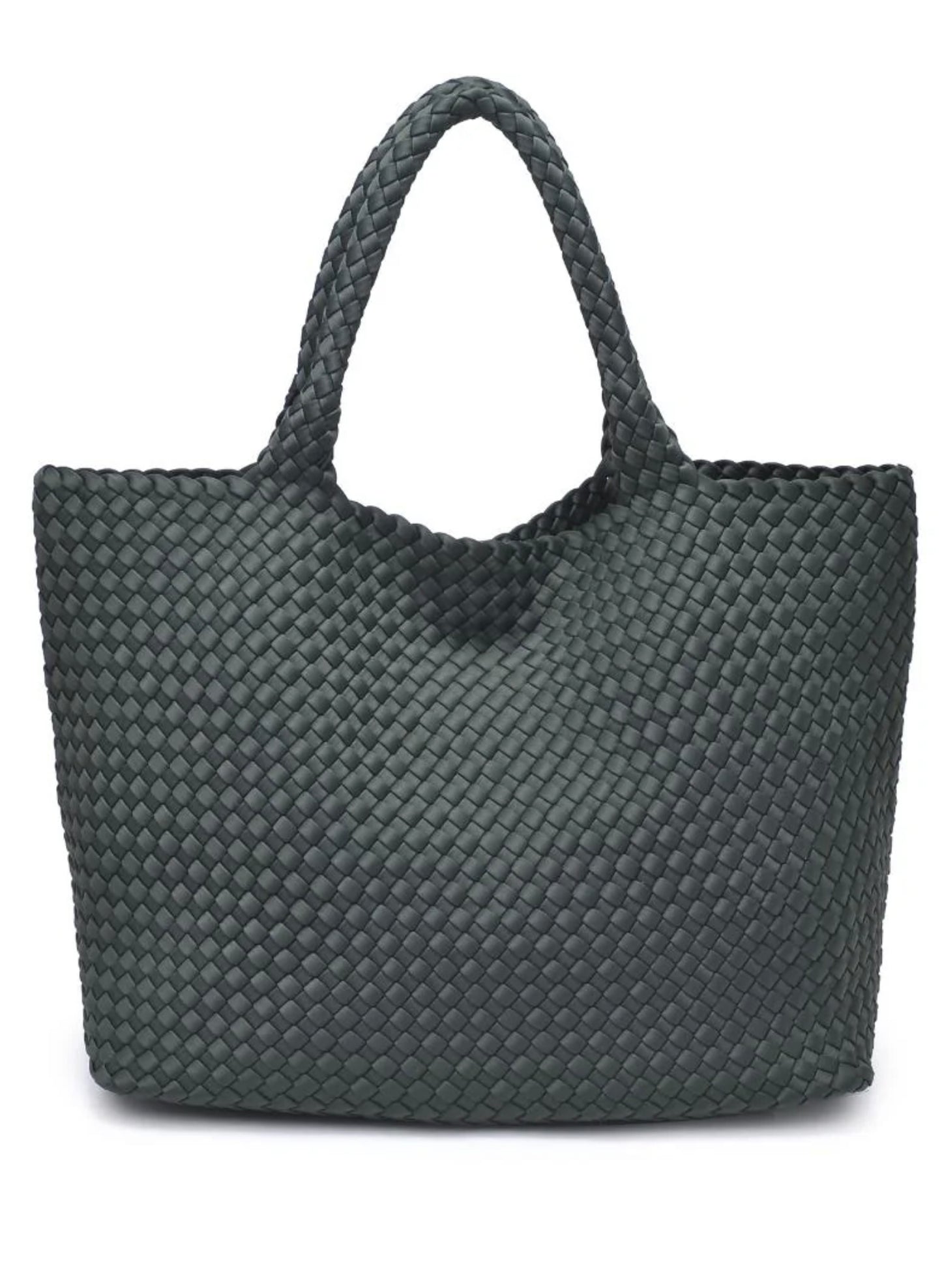 Sol & Selene Sol & Selene - Sky's The Limit - Large Woven Neoprene Tote - Olive available at The Good Life Boutique