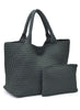 Sol & Selene Sol & Selene - Sky's The Limit - Large Woven Neoprene Tote - Olive available at The Good Life Boutique