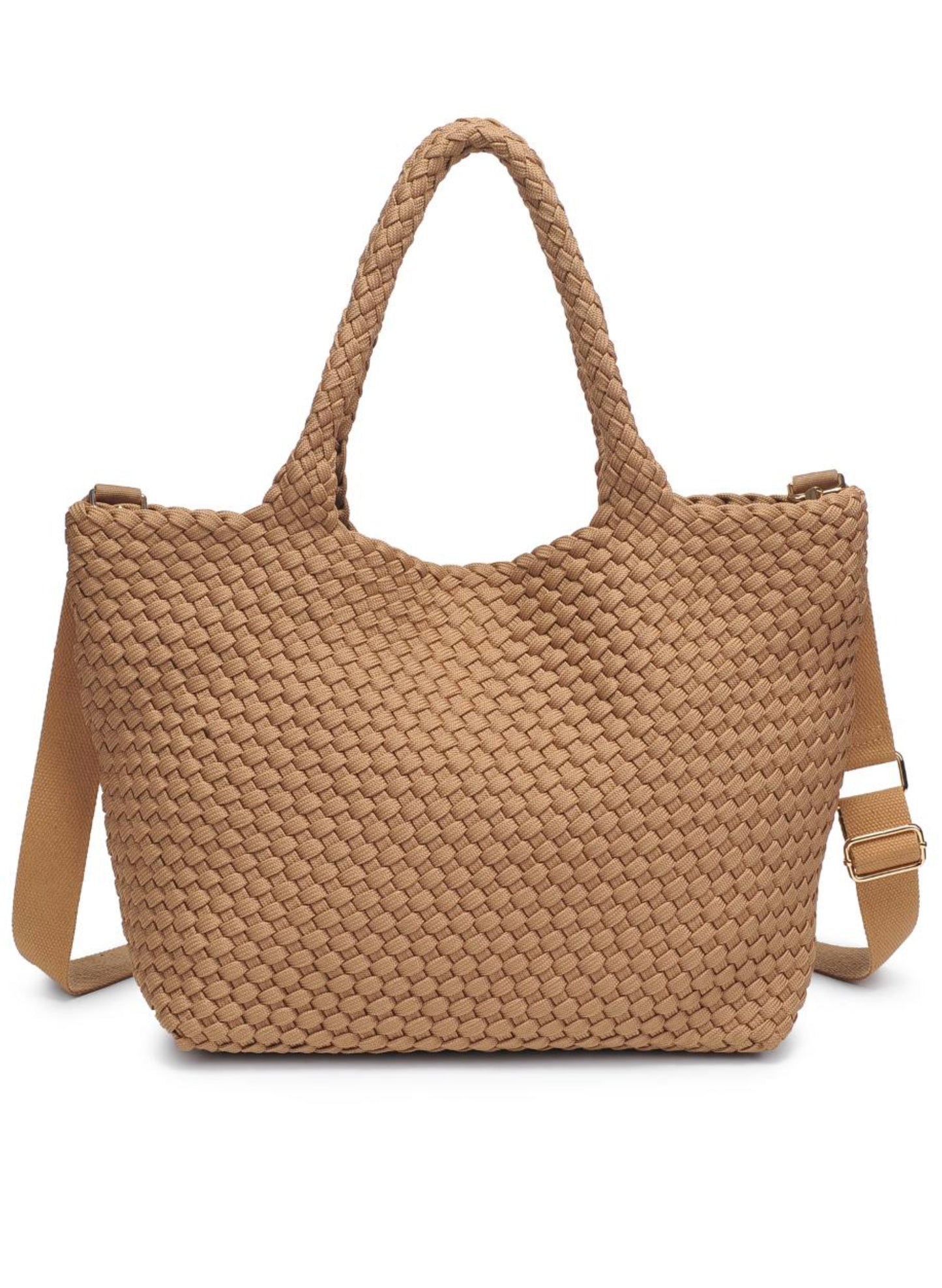 Sol & Selene Sol & Selene - Sky's The Limit - Medium Laced Up Eco-Edition Tote - Nude available at The Good Life Boutique