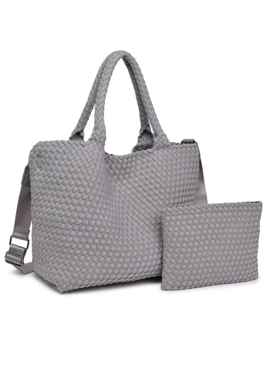 Sol & Selene Sol & Selene - Sky's The Limit - Medium Tote - Fog available at The Good Life Boutique