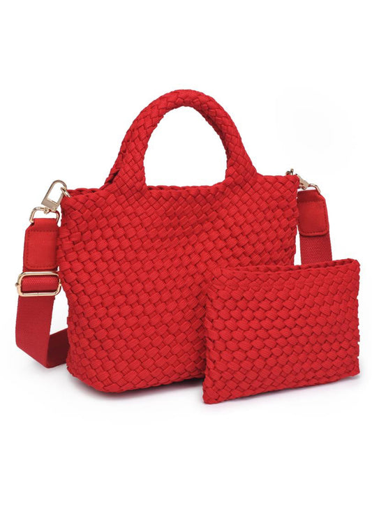Sol & Selene Sol & Selene - Sky's The Limit - Small Laced Up Eco-Edition Crossbody - Red available at The Good Life Boutique