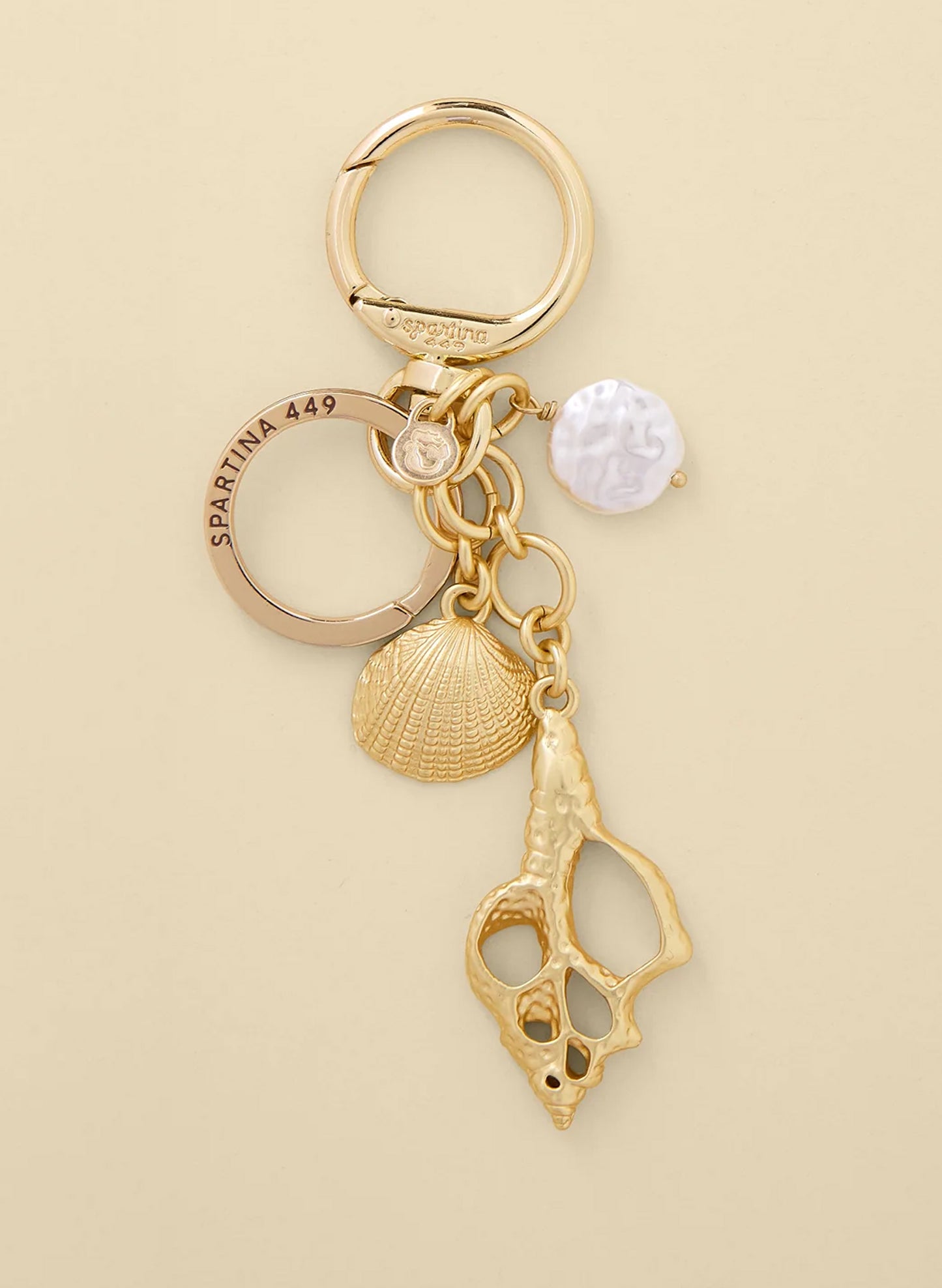 Spiral Shell Keychain Gold
