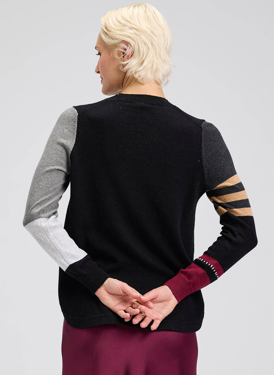 Zaket & Plover Zaket & Plover - Spliced Sweater - Black available at The Good Life Boutique