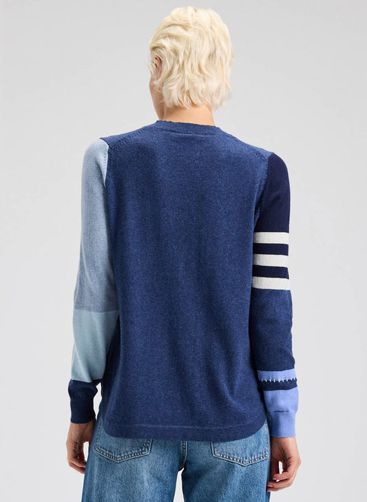 Zaket & Plover Zaket & Plover - Spliced Sweater - Denim available at The Good Life Boutique