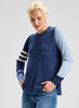 Zaket & Plover Zaket & Plover - Spliced Sweater - Denim available at The Good Life Boutique