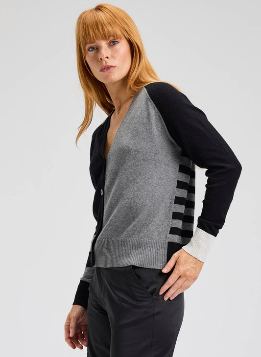 Zaket & Plover Zaket & Plover - Split Cardi - Black available at The Good Life Boutique