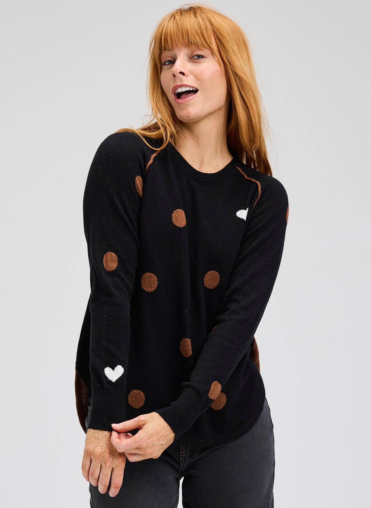 Zaket & Plover Zaket & Plover - Spot The Love Sweater - Black available at The Good Life Boutique