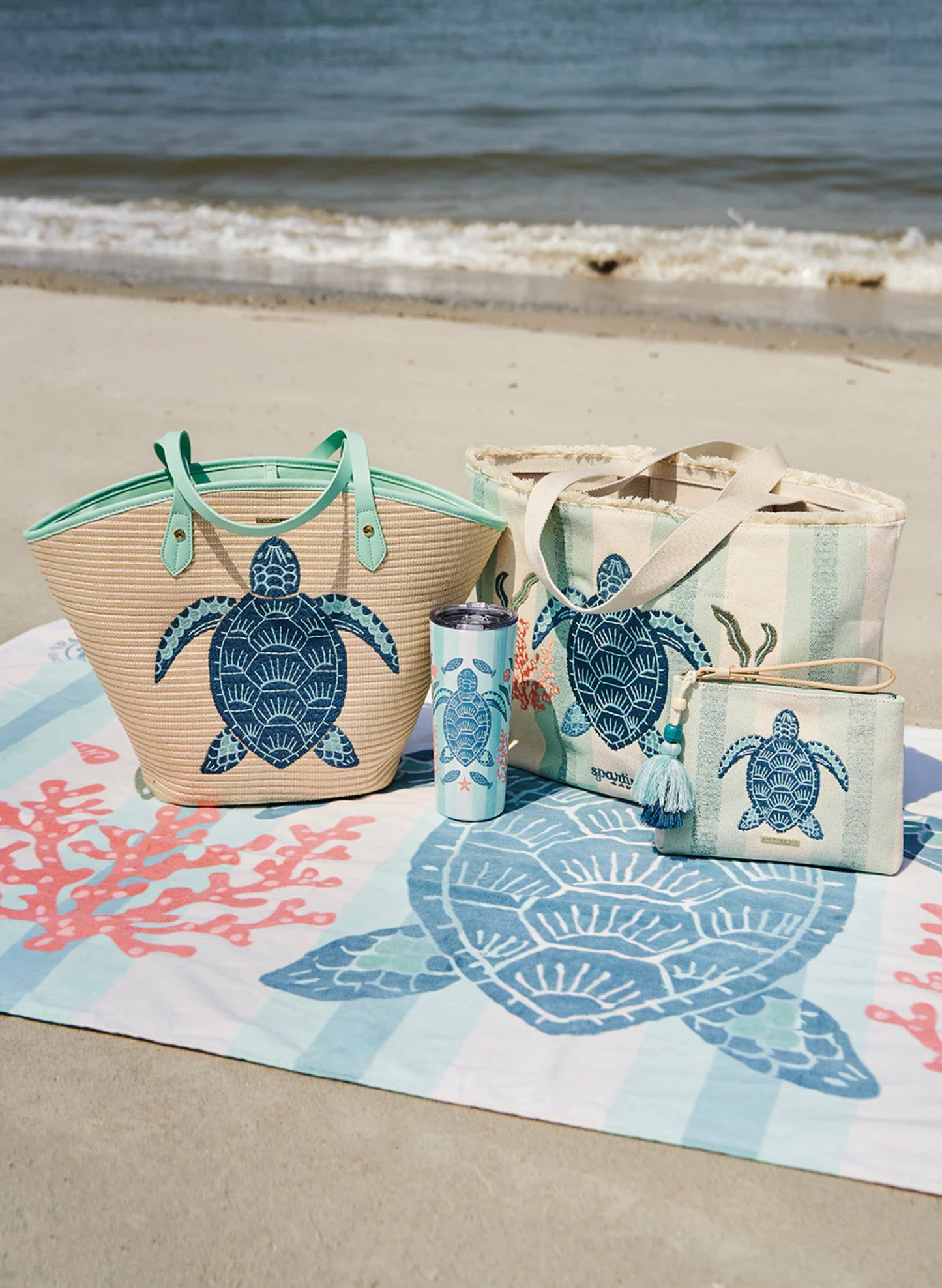 Spartina Stainless Steel Drink Tumbler 22 oz. Sea Turtle available at The Good Life Boutique