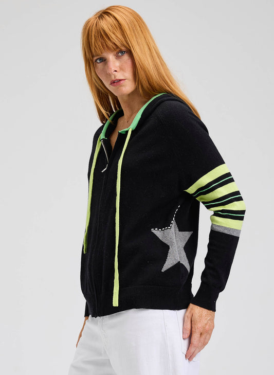 Zaket & Plover Zaket & Plover - Star Hoodie - Black available at The Good Life Boutique