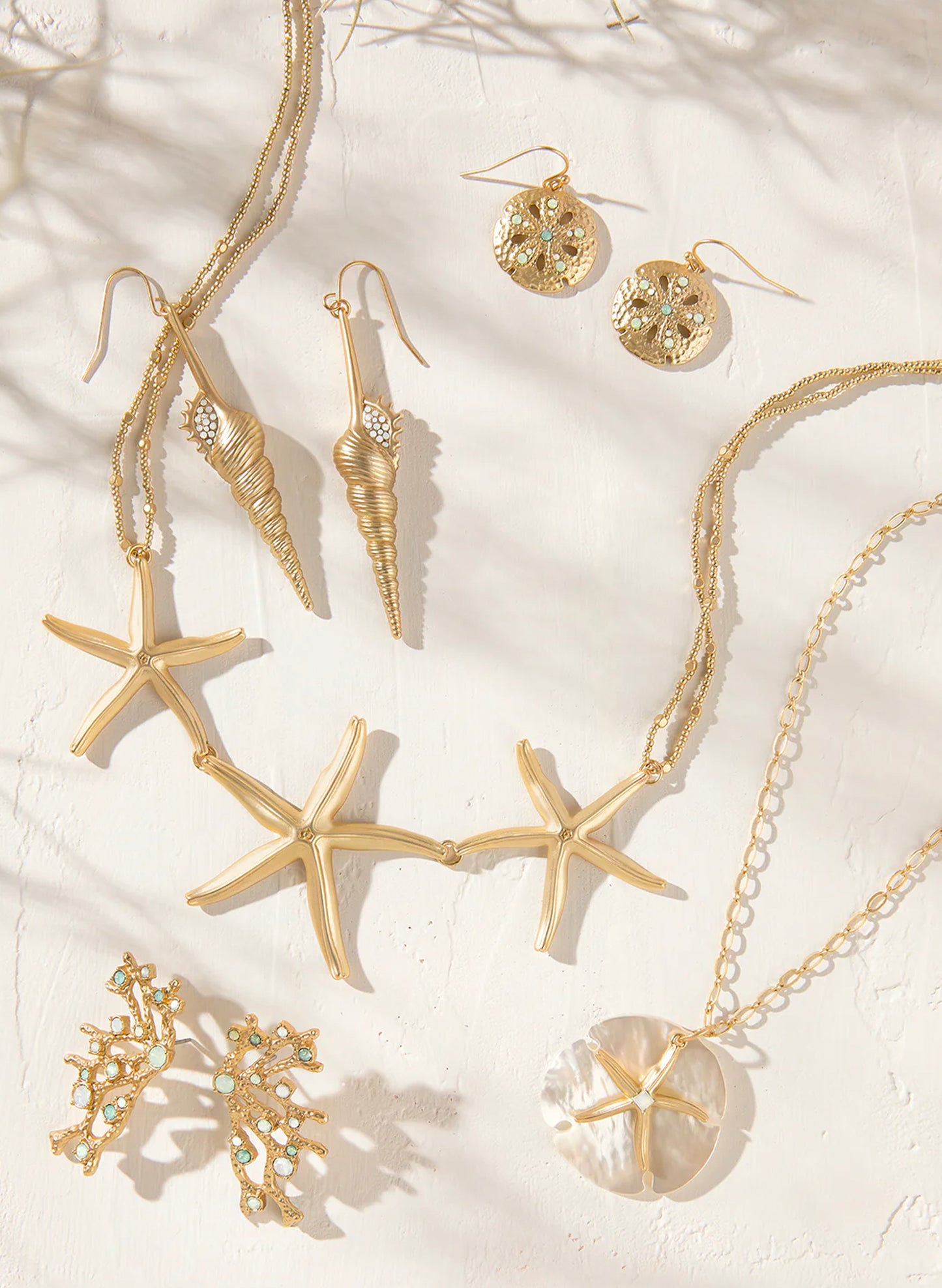 Star Sand Dollar Necklace 32" Pearlscent