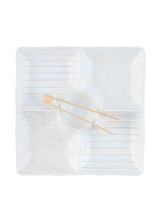 Mud Pie Stoneware Sectioned Server Set available at The Good Life Boutique