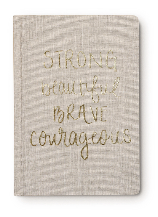 Sweet Water Decor Strong Beautiful Brave Courageous Fabric Journal available at The Good Life Boutique