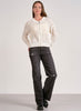 Elan Elan - 1 Sweater Cardigan Zip Up - White available at The Good Life Boutique