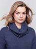 Charlie B Charlie B - Sweater With Removable Scarf - H-Denim available at The Good Life Boutique