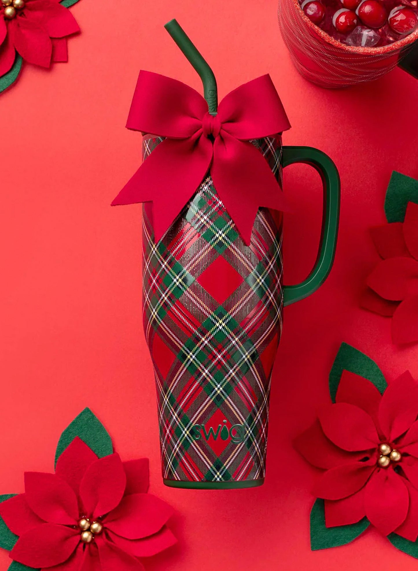 Swig Life Swig - Christmas Plaid Mega Mug 40oz available at The Good Life Boutique