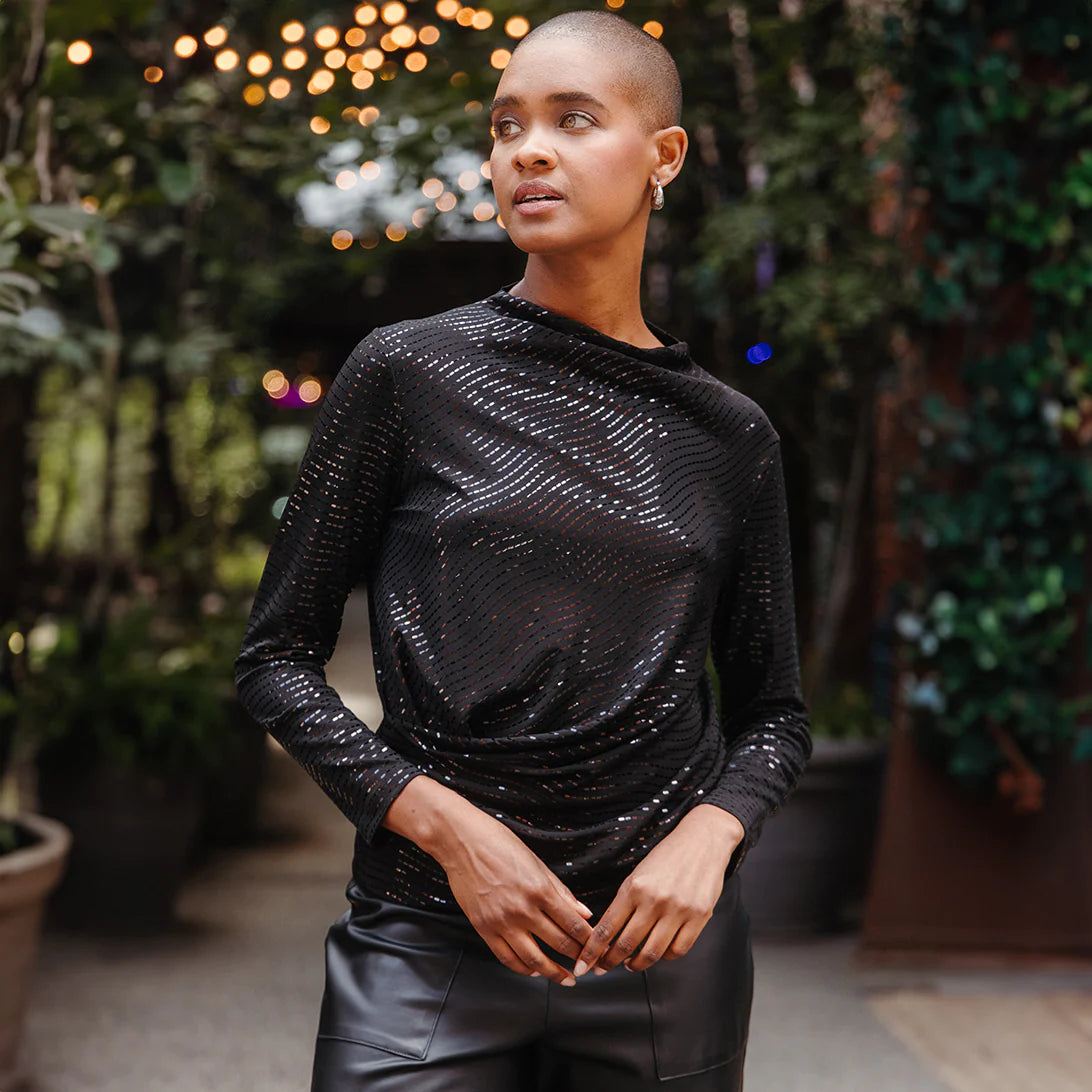 Black sales shimmer top