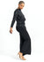 Clara Sun Woo Clara Sunwoo - Shimmer Knit Drape Neck Top W/Side Ruching - Black available at The Good Life Boutique