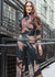 Clara Sun Woo Clara Sunwoo - Lily Print Pleated Mock Neck Soft Knit Top - Black/Coffee available at The Good Life Boutique