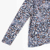 Clara Sunwoo Clara Sunwoo - Puff Floral Print Turtleneck Sweater W/Tipped Hem - Blue/Multi available at The Good Life Boutique