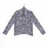 Clara Sunwoo Clara Sunwoo - Puff Floral Print Turtleneck Sweater W/Tipped Hem - Blue/Multi available at The Good Life Boutique