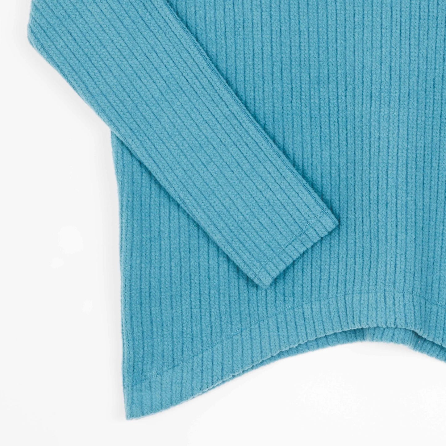 Clara Sunwoo Clara Sunwoo - Ribbed Turtleneck Sweater W/Tipped Hem - Teal Blue available at The Good Life Boutique